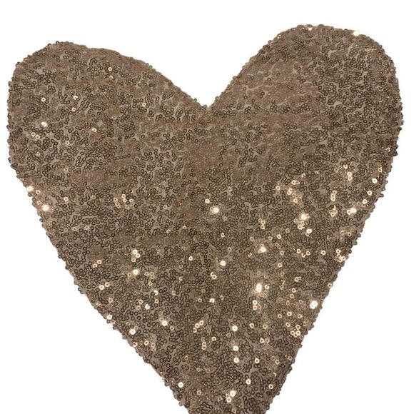 White Hoodie with Gold sparkle Sequin Heart - Picture 3 of 7